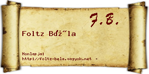 Foltz Béla névjegykártya