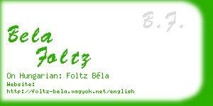 bela foltz business card